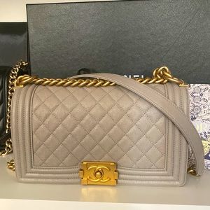 COPY - Authentic Grey Chanel Classic Boy Bag